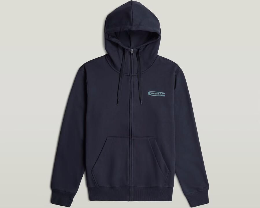 G-Star RAW Old Skool Zip Hoodie Donkerblauw Heren - Foto 3