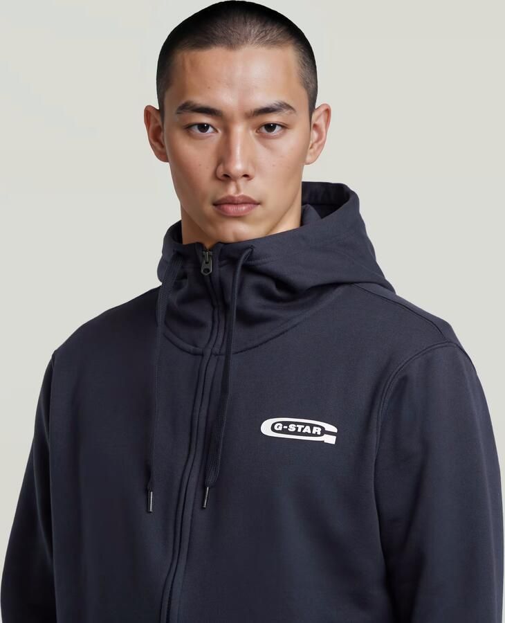 G-Star RAW Old Skool Zip Hoodie Donkerblauw Heren - Foto 2