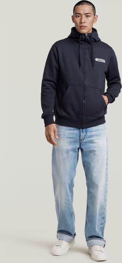 G-Star RAW Old Skool Zip Hoodie Donkerblauw Heren - Foto 5