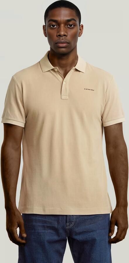 G-Star RAW Oluv Slim Polo Beige Heren - Foto 7