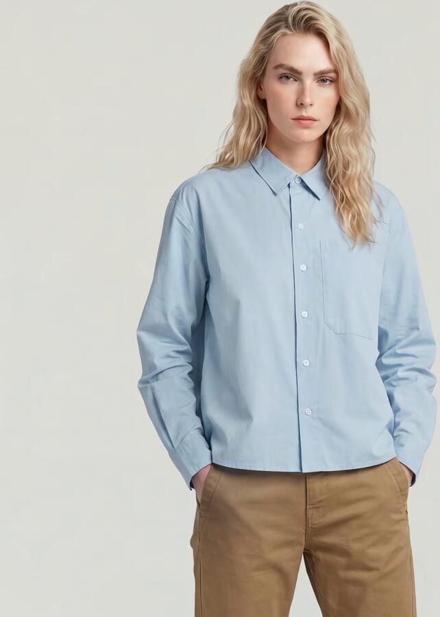G-Star RAW One Pocket Regular Shirt Lichtblauw Dames - Foto 3