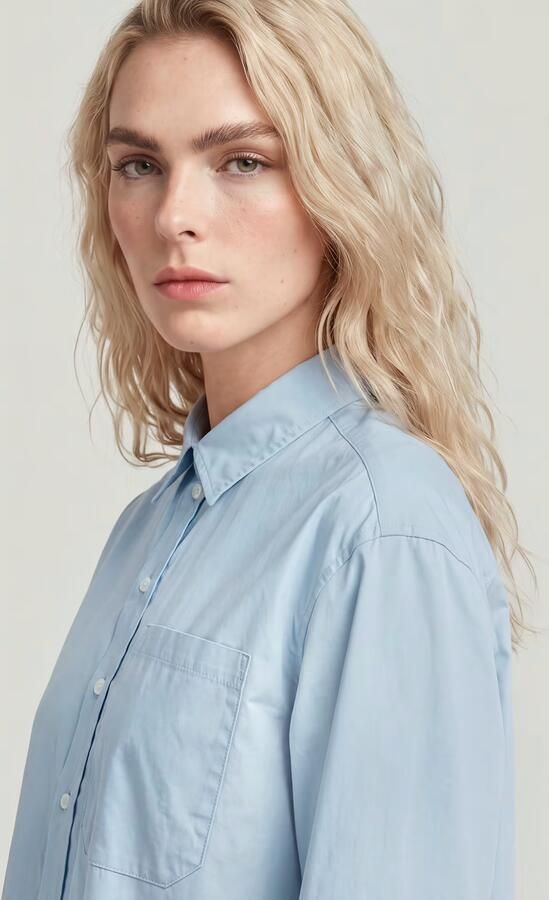 G-Star RAW One Pocket Regular Shirt Lichtblauw Dames - Foto 4