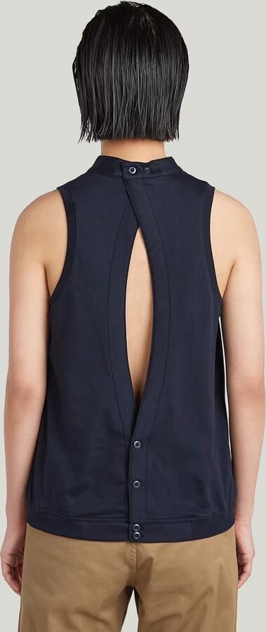 G-Star RAW Open Back Knit Tanktop Donkerblauw Dames - Foto 4