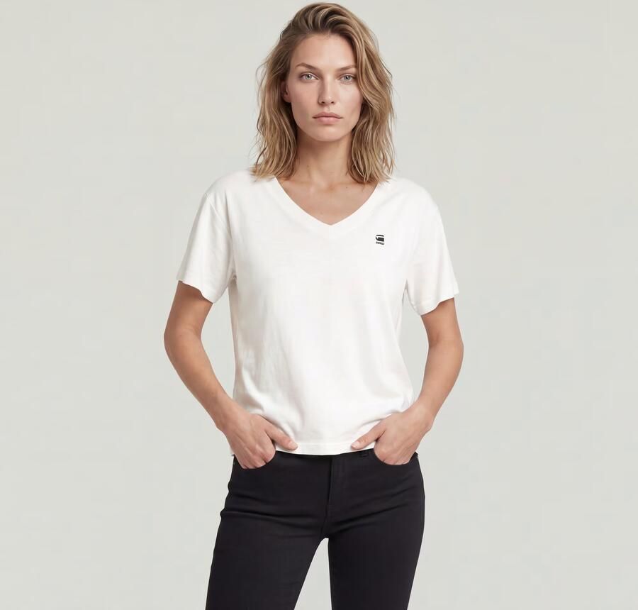 G-Star RAW Open V-Hals Relaxed Top Wit Dames - Foto 8