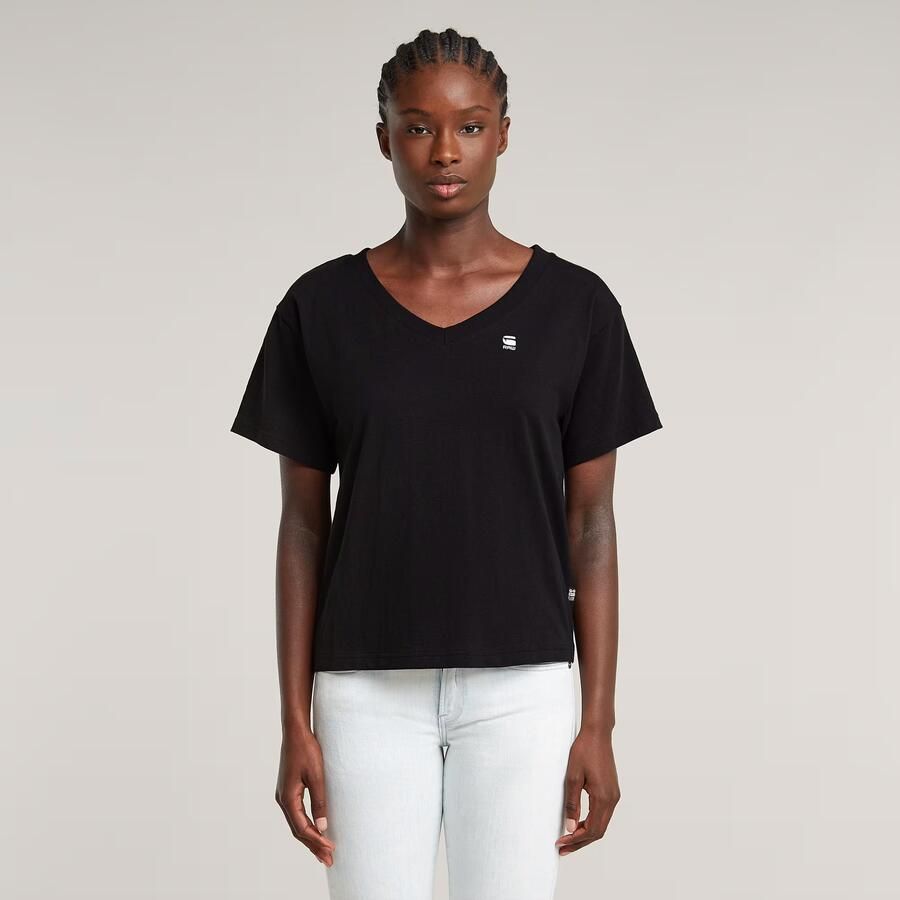 G-Star RAW Open V-Hals Relaxed Top Zwart Dames