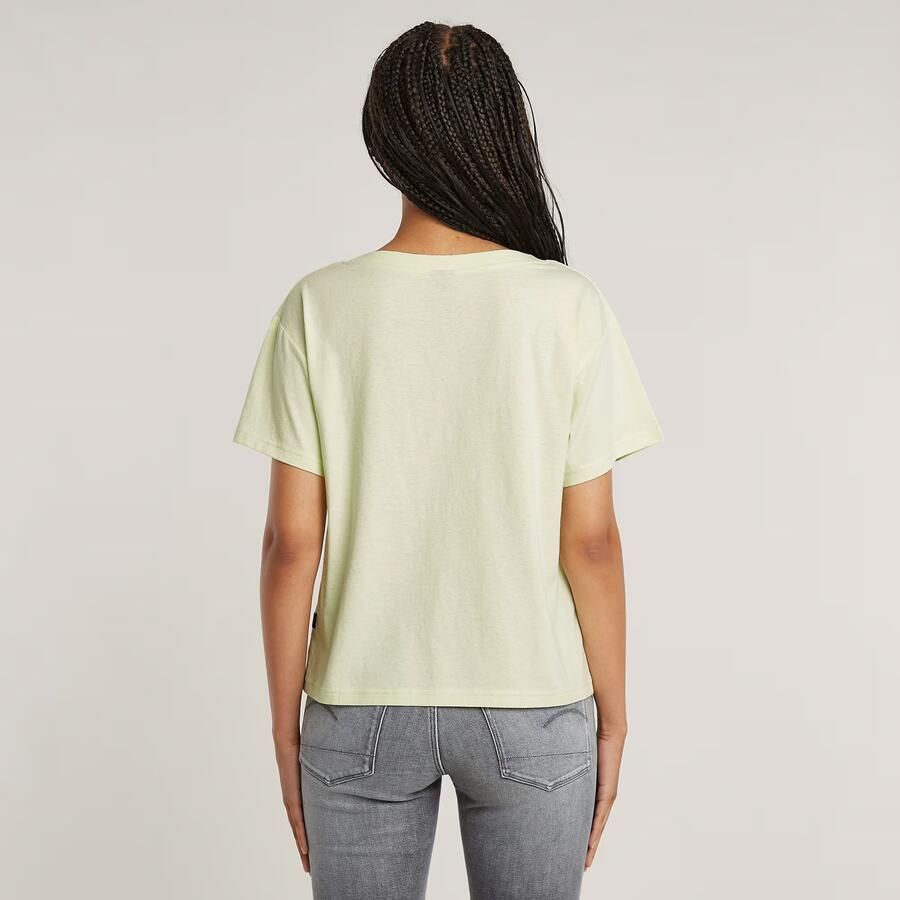 G-Star RAW Open V-neck Relaxed T-shirt Groen Dames