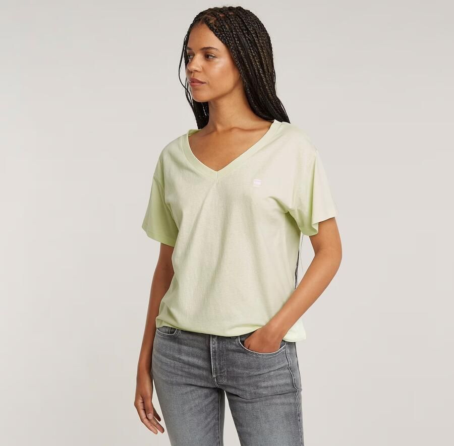 G-Star RAW Open V-neck Relaxed T-shirt Groen Dames - Foto 4