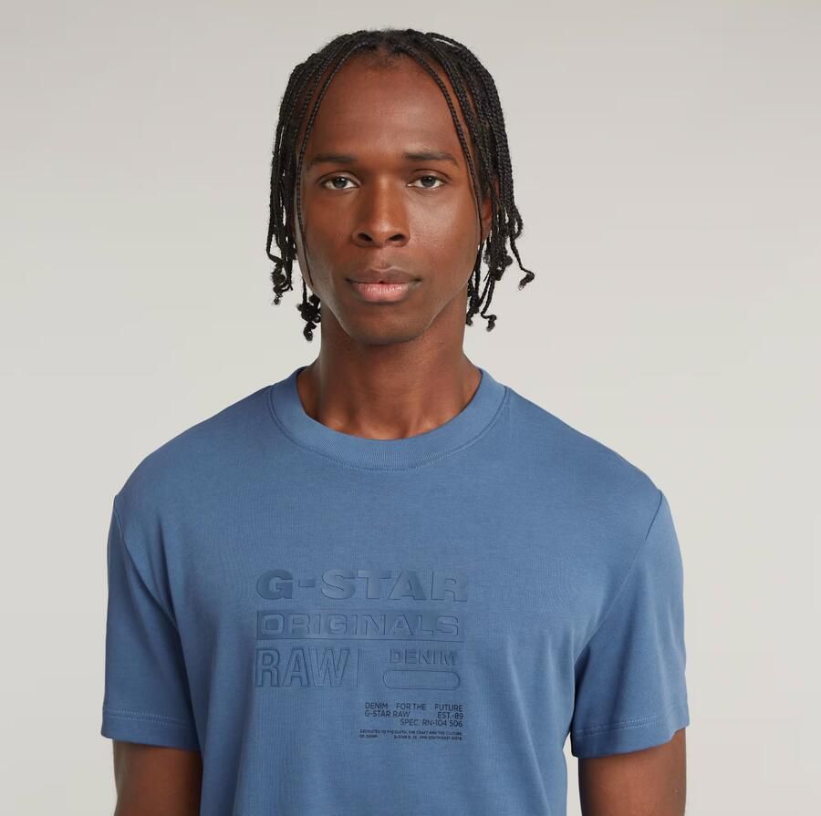 G-Star RAW Originals T-Shirt Midden blauw Heren - Foto 2