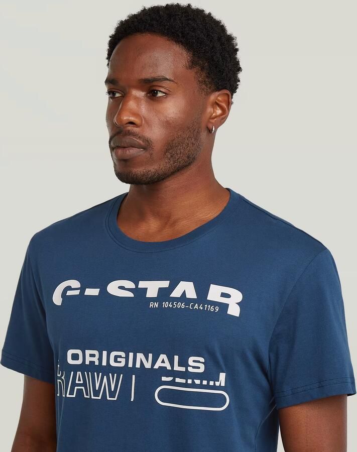 G-Star RAW Originals T-Shirt Midden blauw Heren - Foto 2