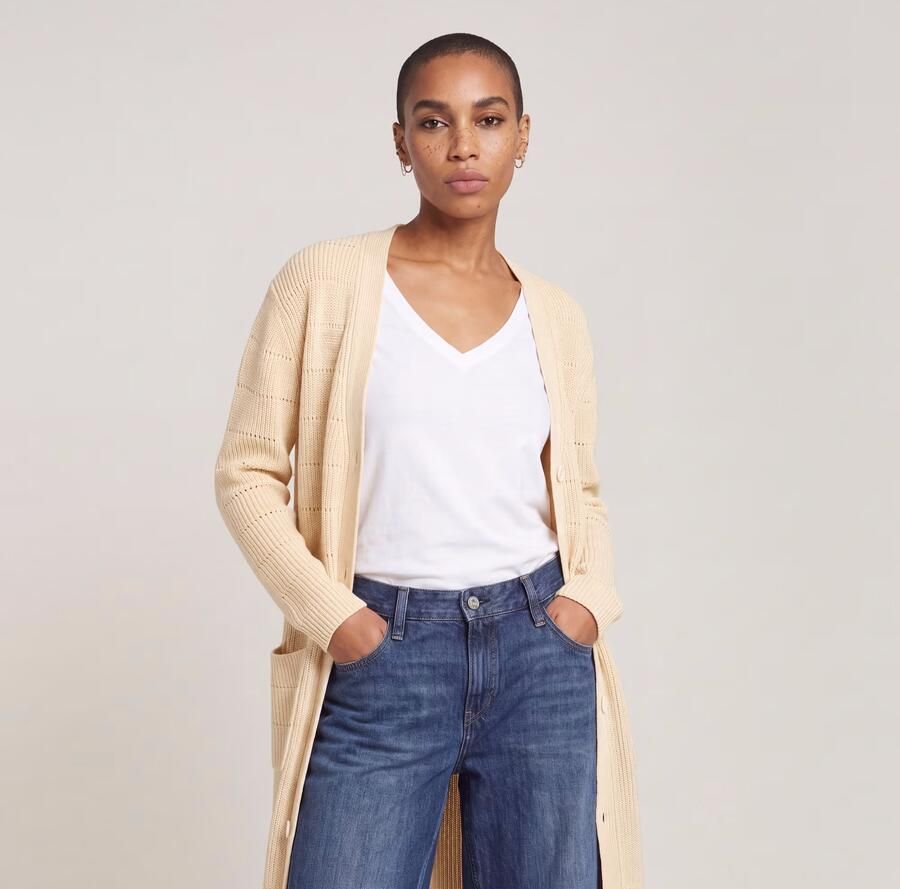 G-Star RAW Oristel Gebreid Vest Beige Dames - Foto 3