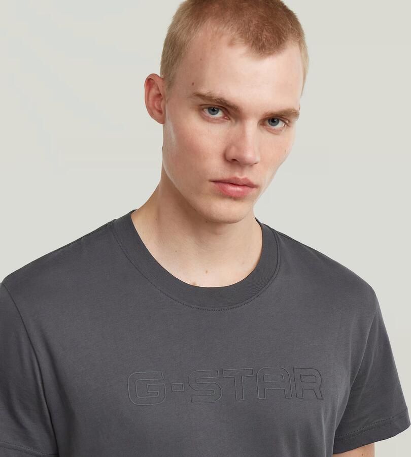 G-Star RAW Outline Corporate Script Logo T-Shirt Grijs Heren - Foto 2