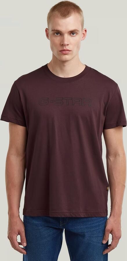 G-Star RAW Outline Corporate Script Logo T-Shirt Paars Heren - Foto 7