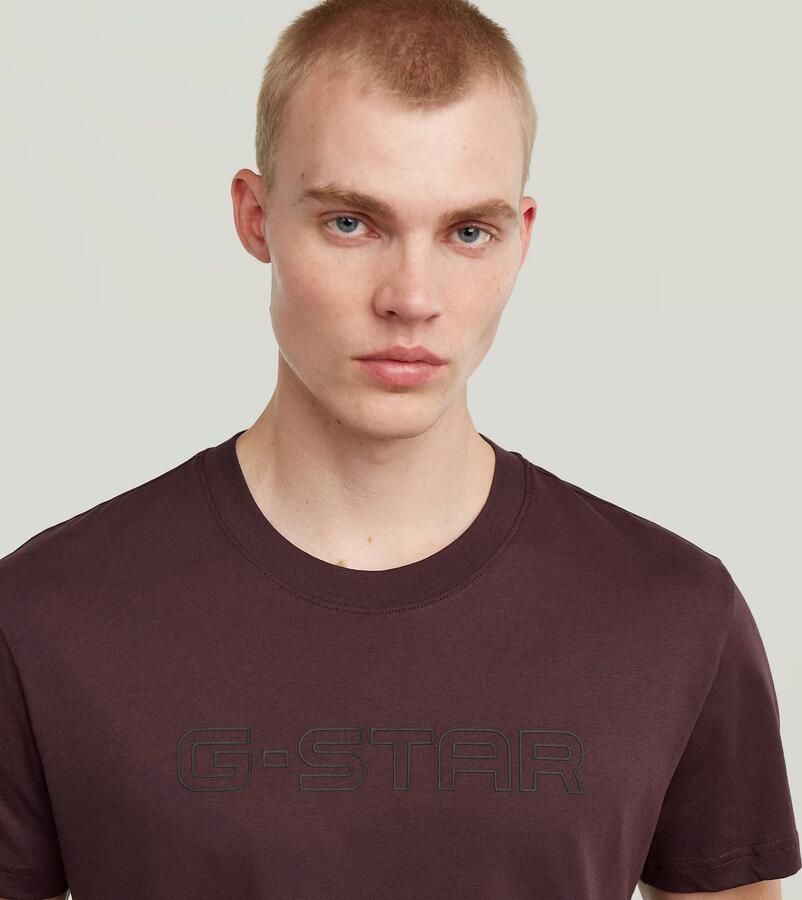 G-Star RAW Outline Corporate Script Logo T-Shirt Paars Heren - Foto 2