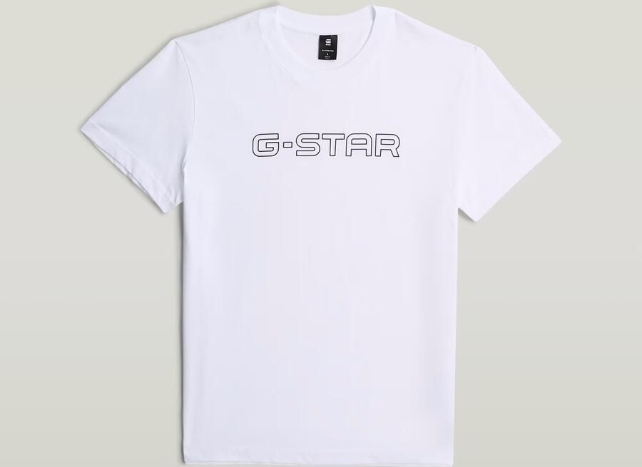 G-Star RAW Outline Corporate Script Logo T-Shirt Wit Heren - Foto 3