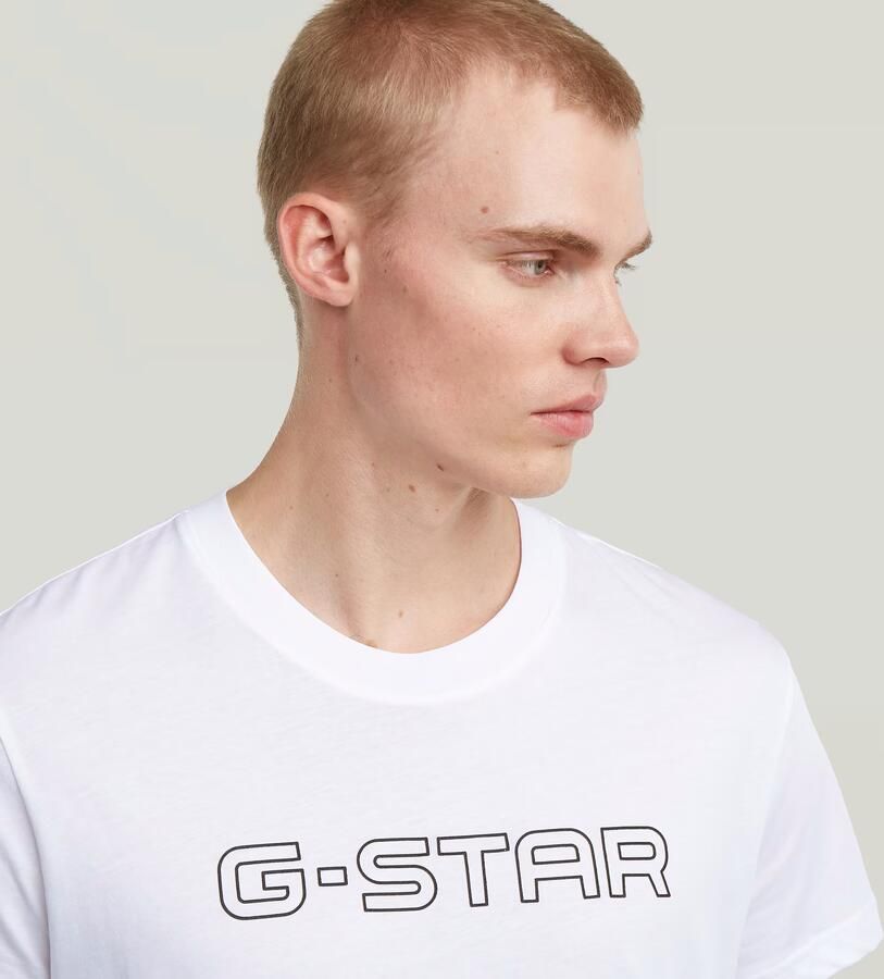 G-Star RAW Outline Corporate Script Logo T-Shirt Wit Heren - Foto 2