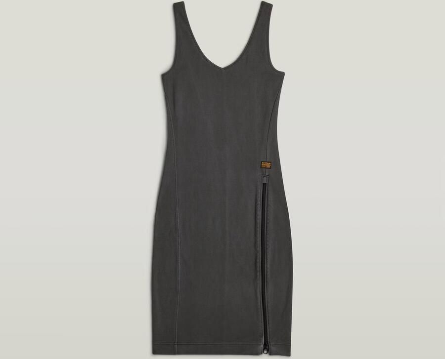 G-Star RAW Overdyed Asymmetric Zip Jurk Zwart Dames - Foto 6