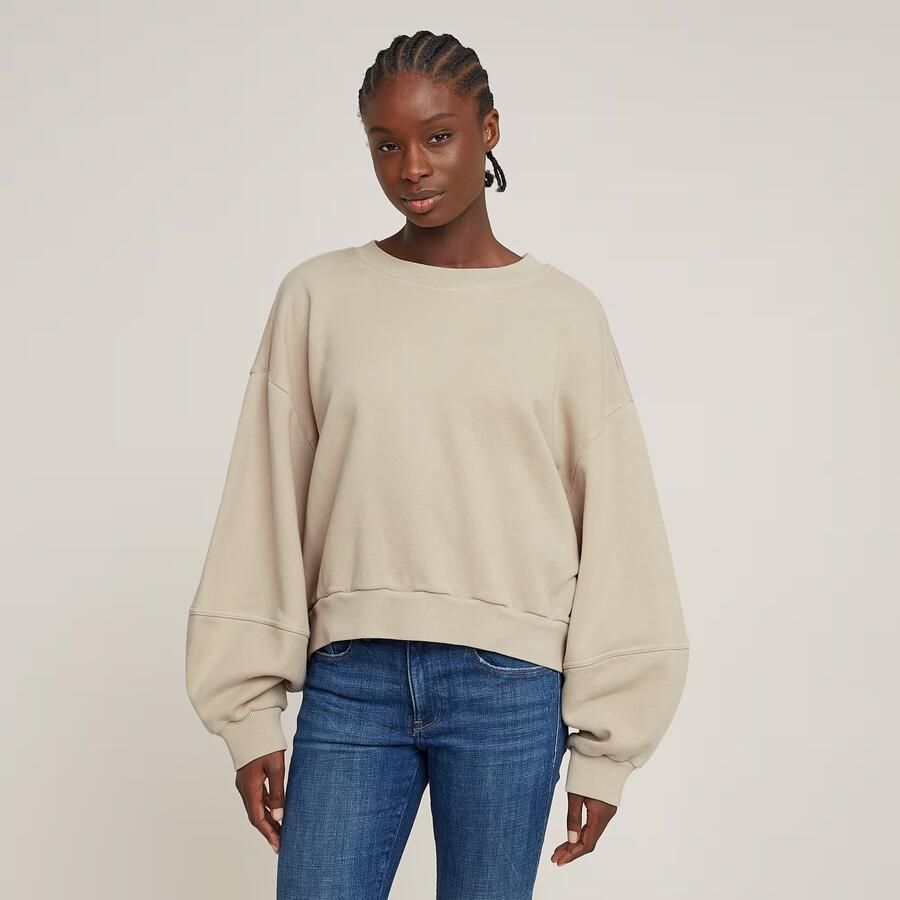 G-Star RAW Overdyed Big Sleeve Oversized Sweater Beige Dames