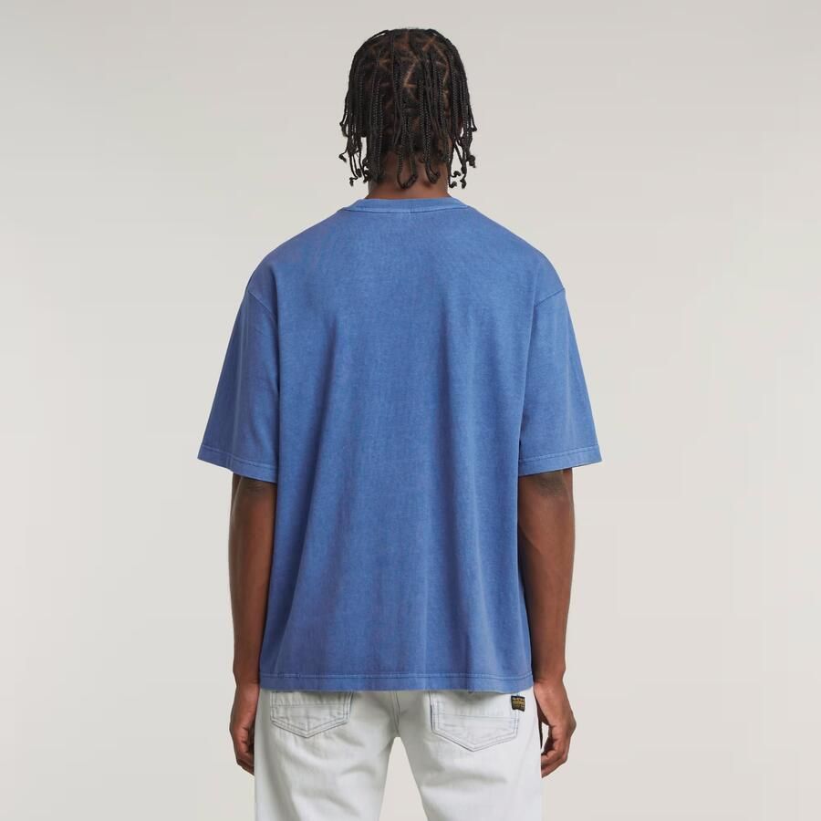 G-Star RAW Overdyed Center Chest Boxy T-Shirt Midden blauw Heren - Foto 2