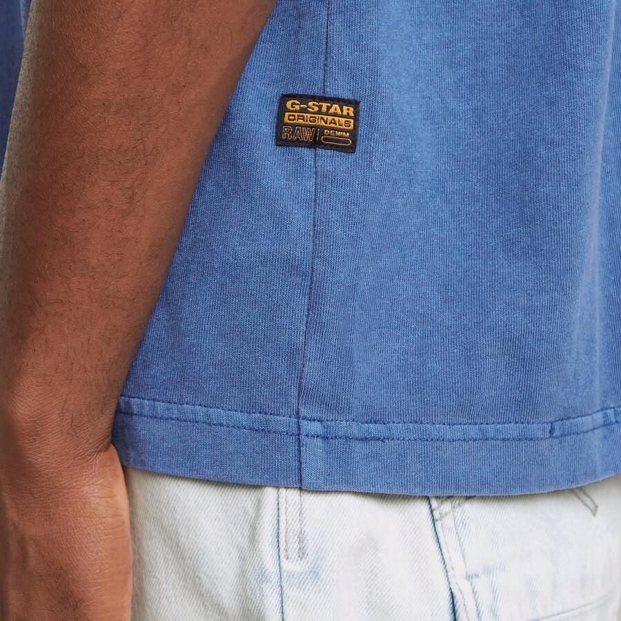 G-Star RAW Overdyed Center Chest Boxy T-Shirt Midden blauw Heren - Foto 4