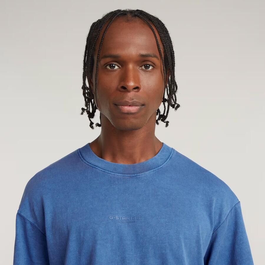 G-Star RAW Overdyed Center Chest Boxy T-Shirt Midden blauw Heren - Foto 5