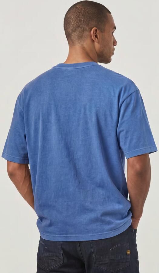 G-Star RAW Overdyed Center Chest Boxy T-Shirt Midden blauw Heren - Foto 5