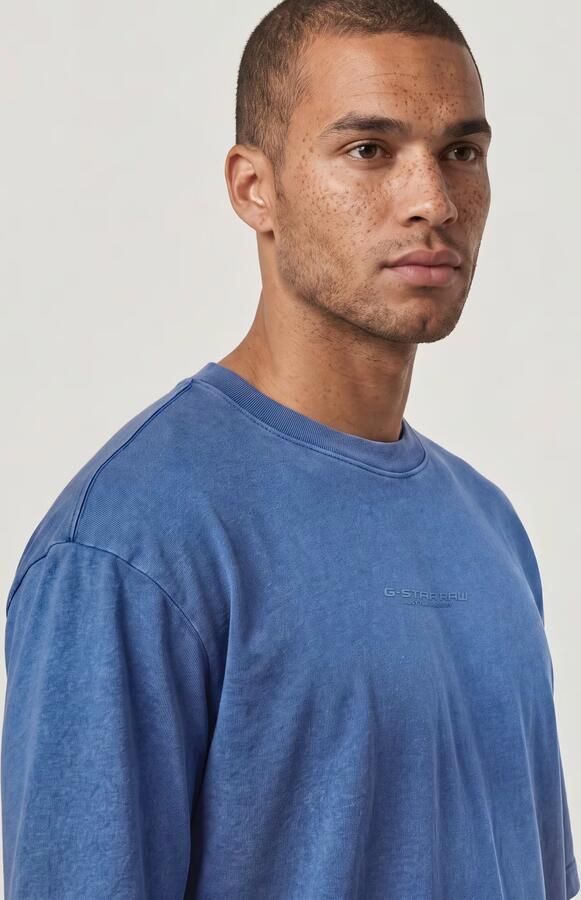 G-Star RAW Overdyed Center Chest Boxy T-Shirt Midden blauw Heren - Foto 4