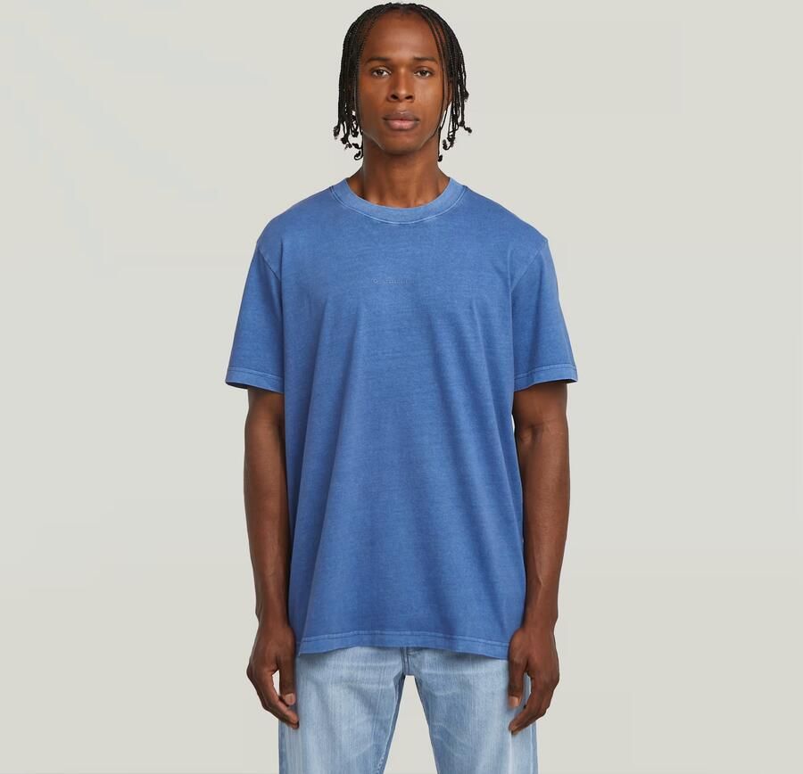 G-Star RAW Overdyed Center Chest Loose T-Shirt Midden blauw Heren - Foto 7