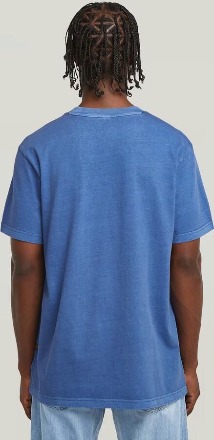 G-Star RAW Overdyed Center Chest Loose T-Shirt Midden blauw Heren - Foto 4
