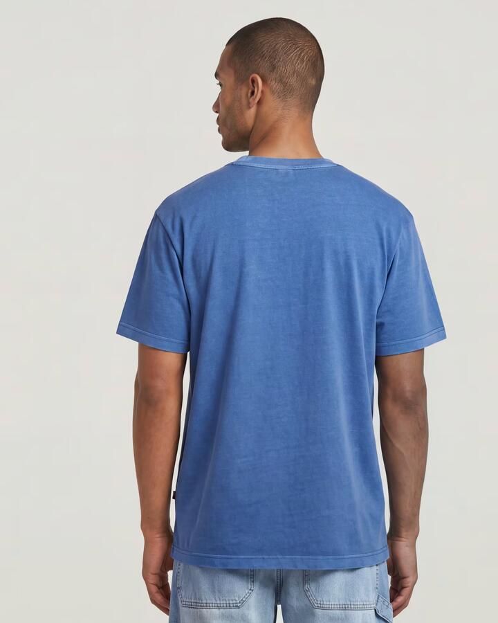 G-Star RAW Overdyed Center Chest Loose T-Shirt Midden blauw Heren - Foto 5