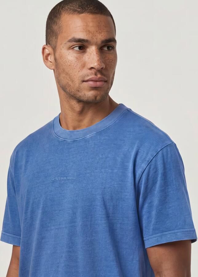 G-Star RAW Overdyed Center Chest Loose T-Shirt Midden blauw Heren - Foto 7