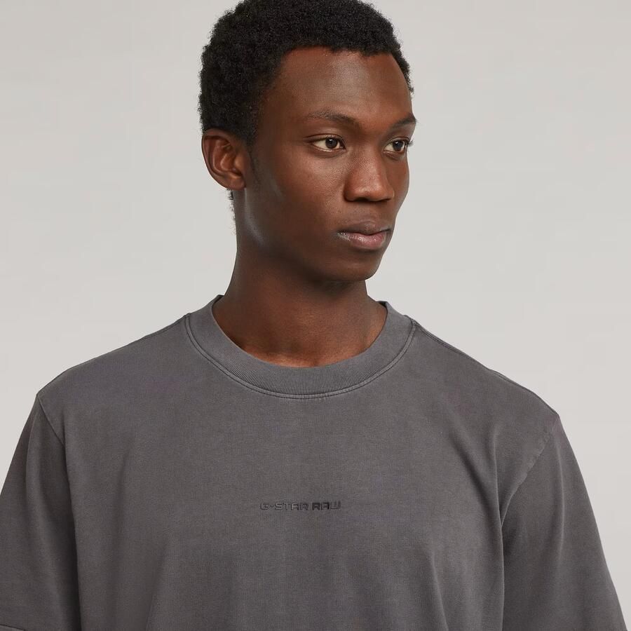 G-Star RAW Overdyed Center Chest Loose T-Shirt Zwart Heren