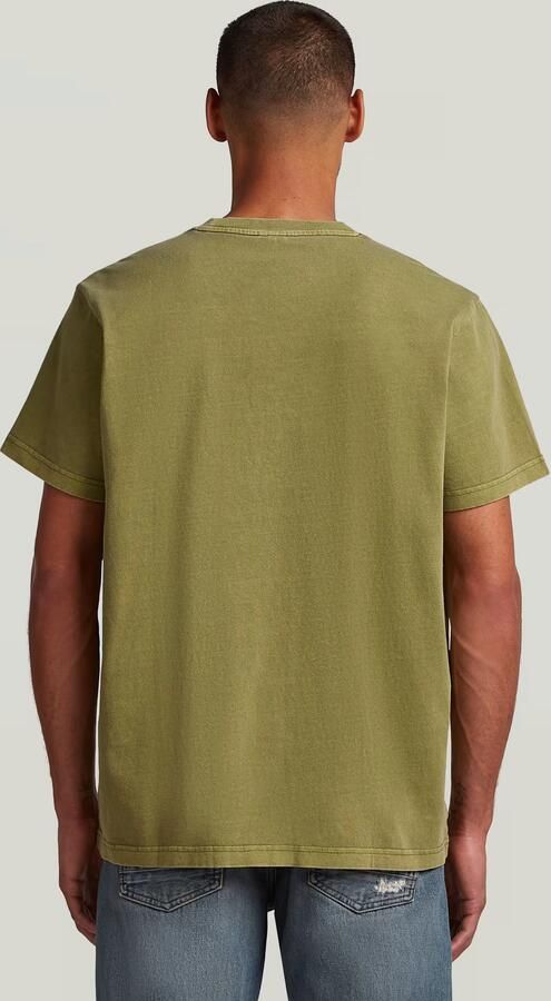 G-Star RAW Overdyed Center Chest T-shirt Groen Heren - Foto 4