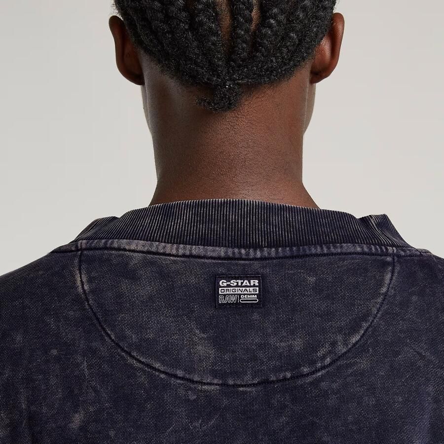 G-Star RAW Overdyed Cropped Logo Loose Sweater Donkerblauw Dames - Foto 5