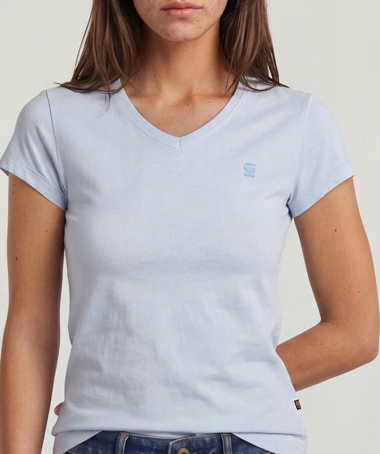 G-Star RAW Overdyed Eyben Slim V 2.0 T-Shirt Lichtblauw Dames - Foto 4