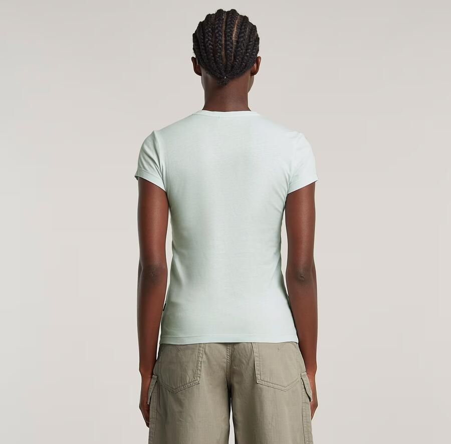 G-Star RAW Overdyed Eyben Slim V-Neck Top Lichtblauw Dames - Foto 5