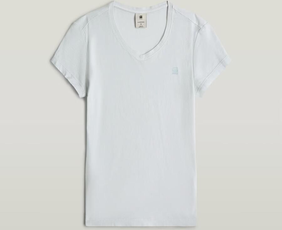 G-Star RAW Overdyed Eyben Slim V-Neck Top Lichtblauw Dames - Foto 6