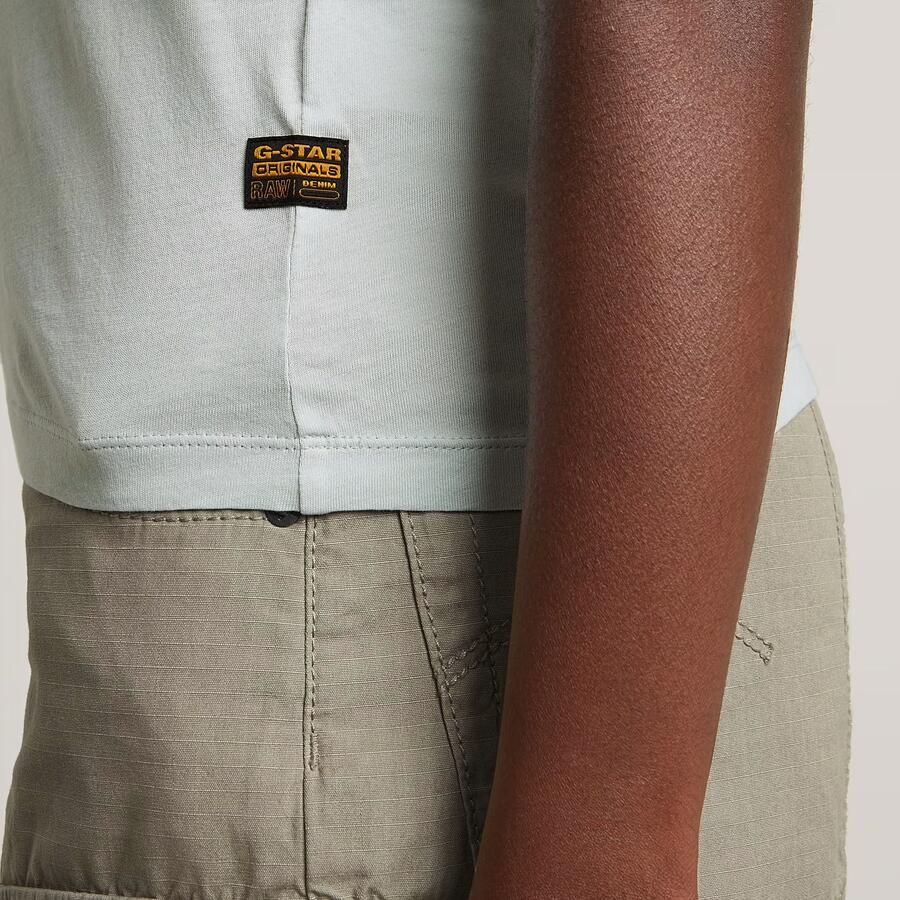 G-Star RAW Overdyed Eyben Slim V-Neck Top Lichtblauw Dames - Foto 2