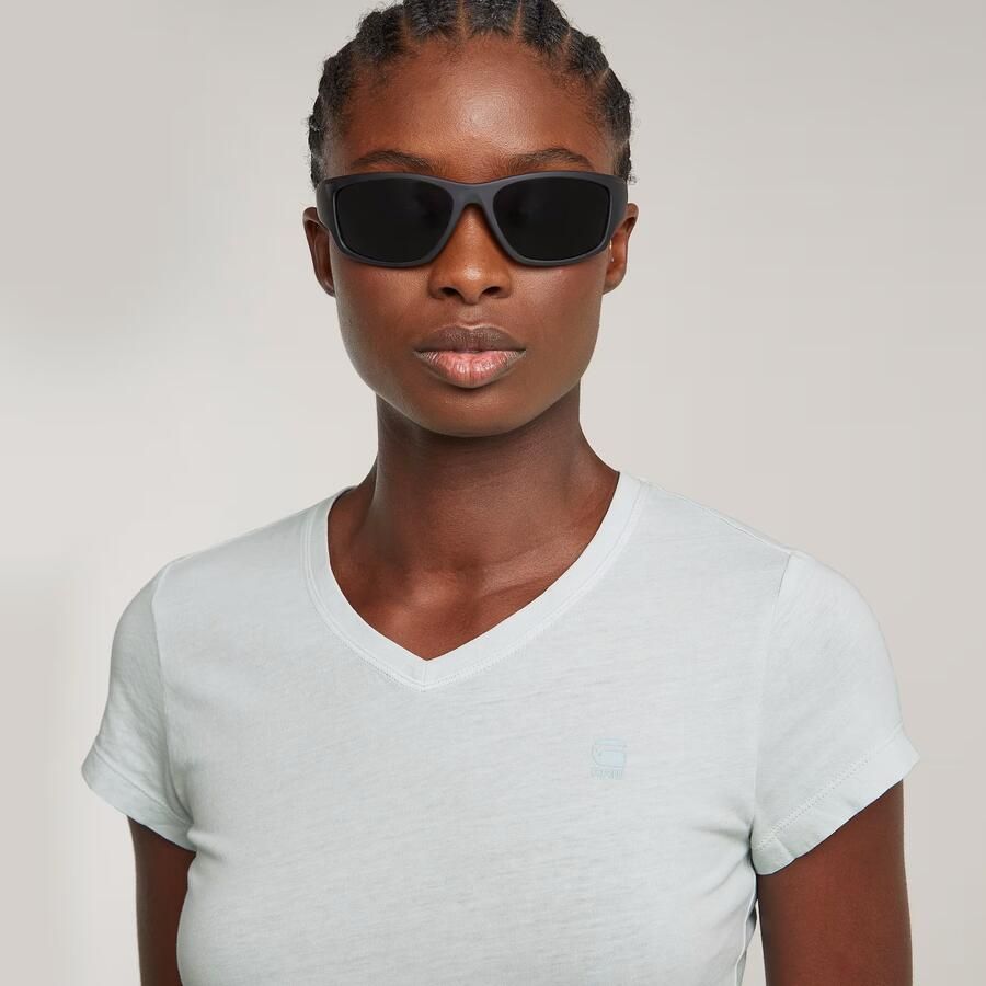 G-Star RAW Overdyed Eyben Slim V-Neck Top Lichtblauw Dames - Foto 3