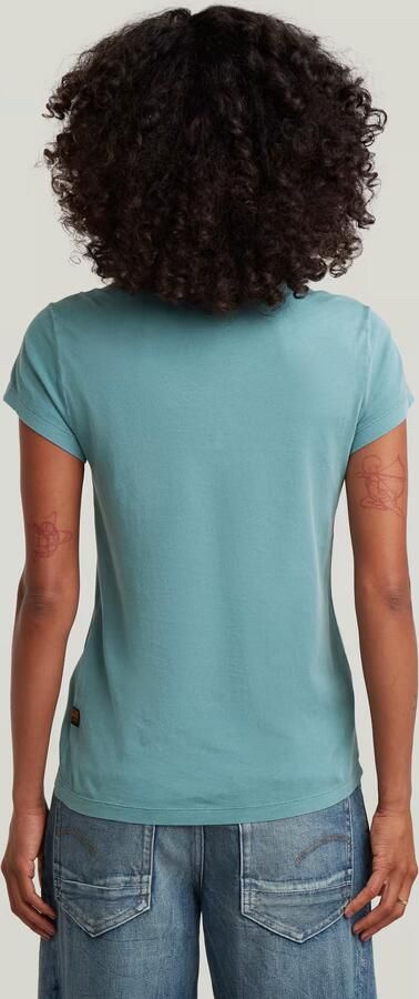 G-Star RAW Overdyed Eyben Slim V T-shirt 2.0 Midden blauw Dames - Foto 7