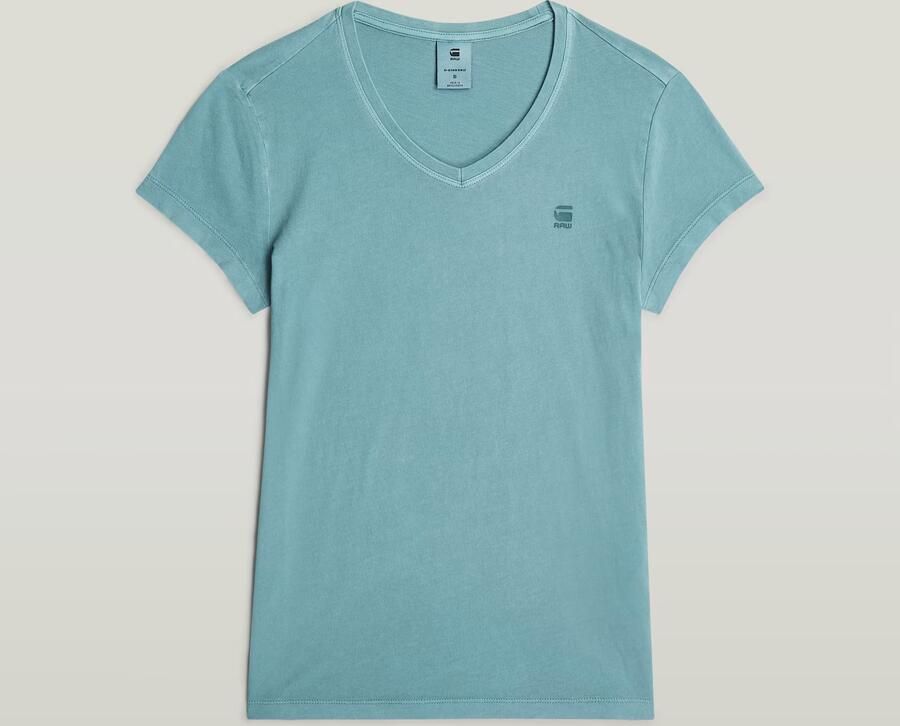 G-Star RAW Overdyed Eyben Slim V T-shirt 2.0 Midden blauw Dames - Foto 4