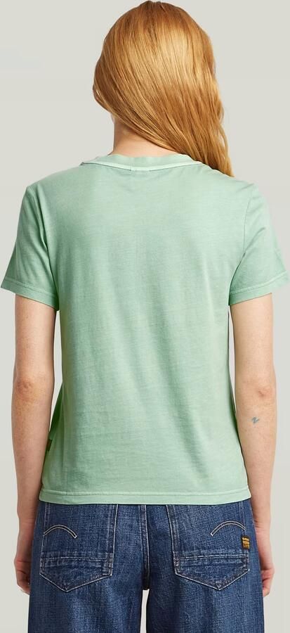 G-Star RAW Overdyed Front Seam T-Shirt Groen Dames - Foto 5