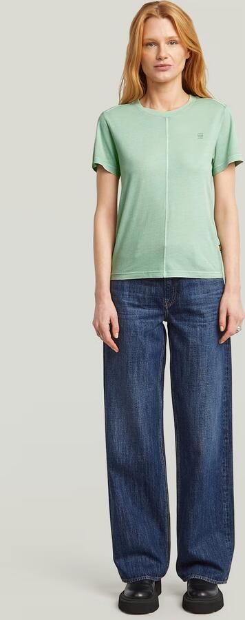 G-Star RAW Overdyed Front Seam T-Shirt Groen Dames - Foto 6