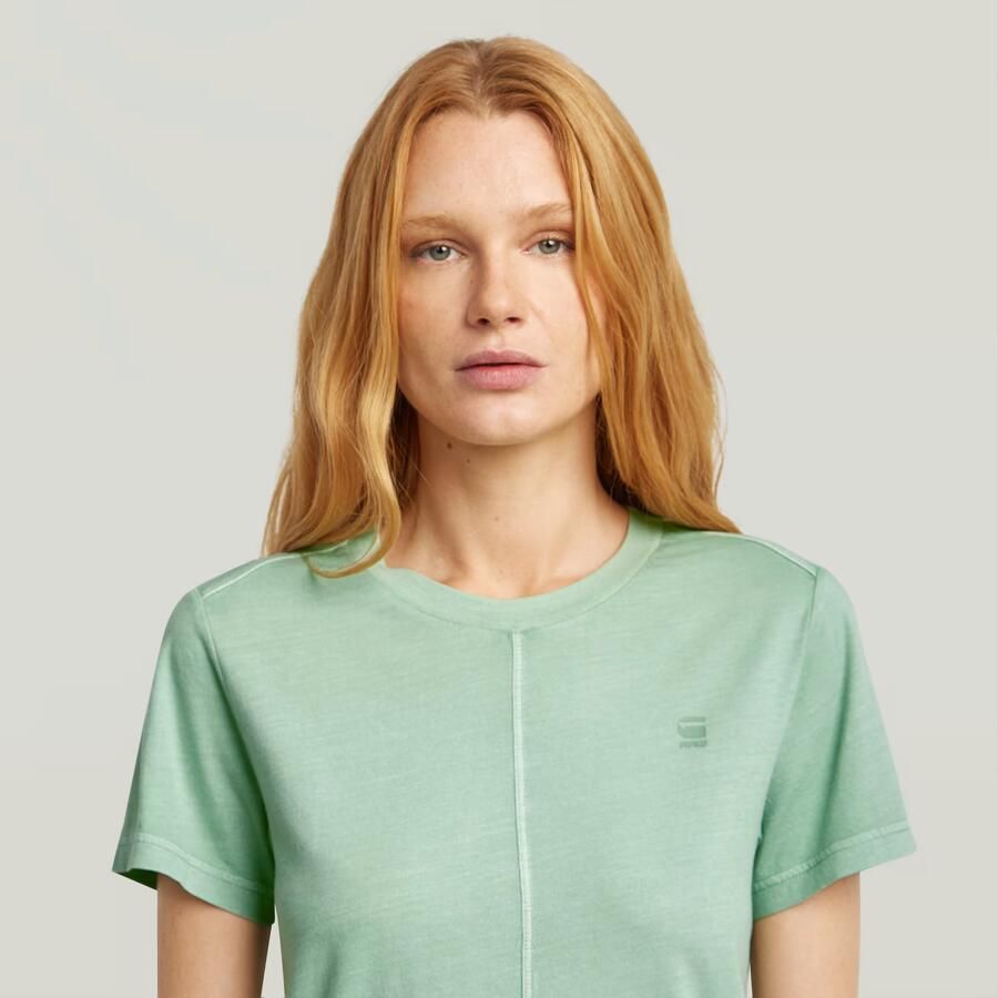 G-Star RAW Overdyed Front Seam T-Shirt Groen Dames - Foto 2