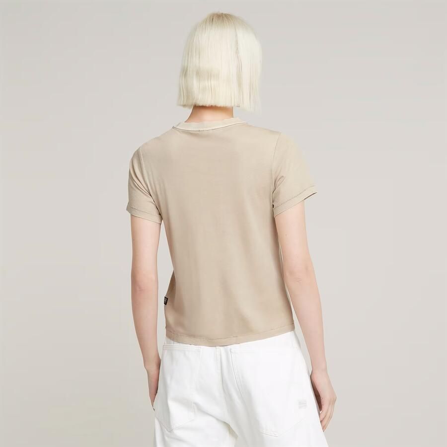 G-Star RAW Overdyed Front Seam Top Beige Dames - Foto 2