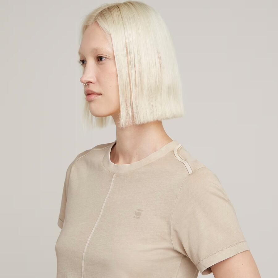 G-Star RAW Overdyed Front Seam Top Beige Dames - Foto 4