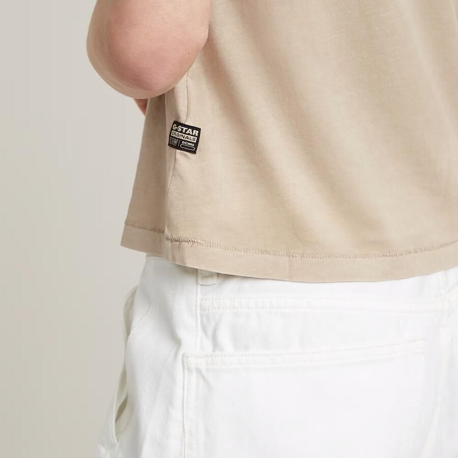 G-Star RAW Overdyed Front Seam Top Beige Dames - Foto 5