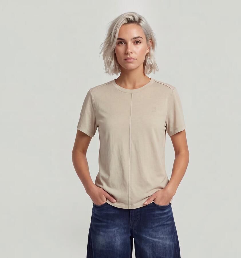 G-Star RAW Overdyed Front Seam Top Beige Dames - Foto 5