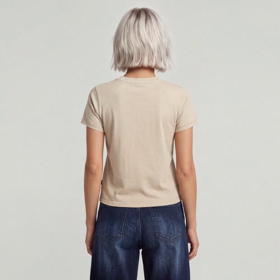G-Star RAW Overdyed Front Seam Top Beige Dames - Foto 4