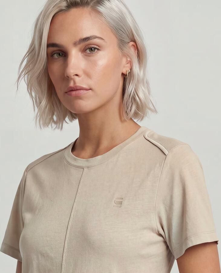 G-Star RAW Overdyed Front Seam Top Beige Dames - Foto 6