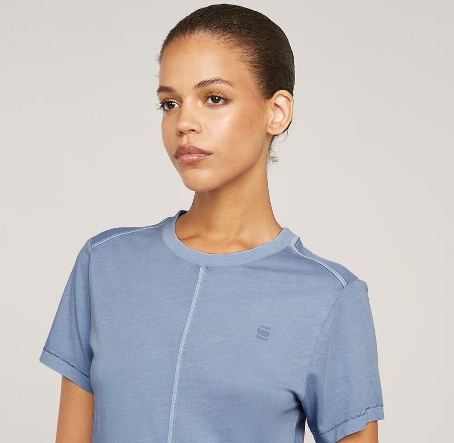 G-Star RAW Overdyed Front Seam Top Lichtblauw Dames - Foto 6